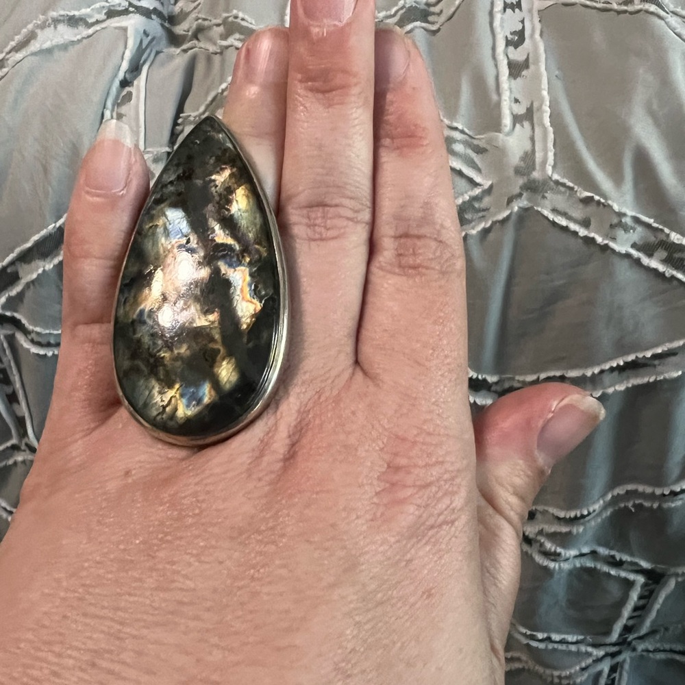 Statement Labradorite Adjustable Sterling Silver … - image 7